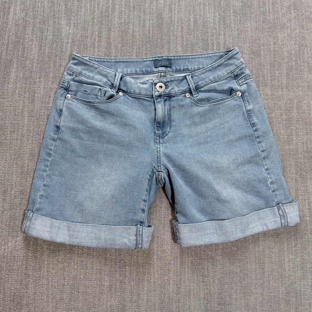 J. Jill Denim Light Wash Cuffed Jean Shorts Womens Size 2 Petite Blue N3 29